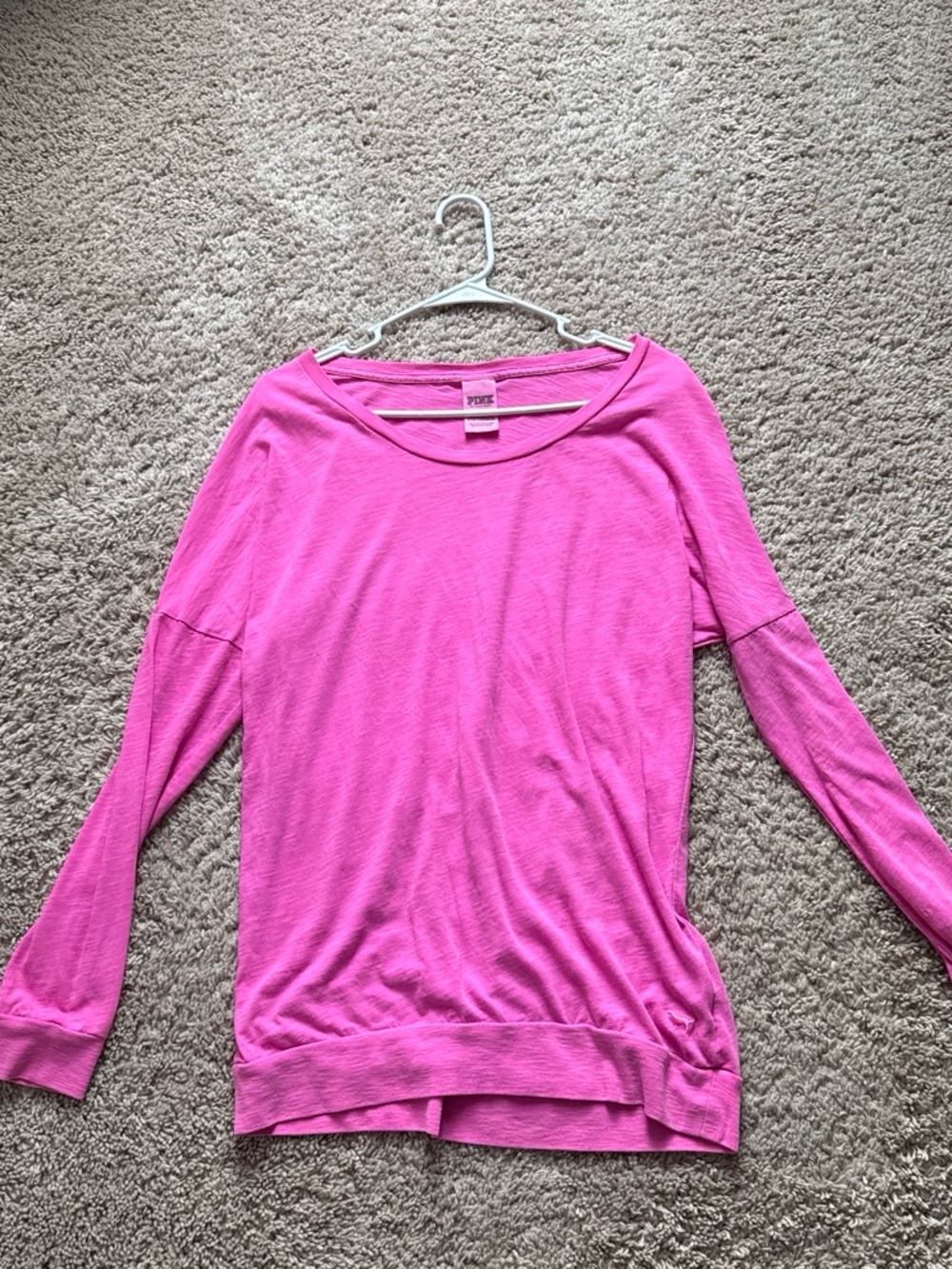 Victoria's Secret Hot Pink Long Sleeve Scoop Neck Tee